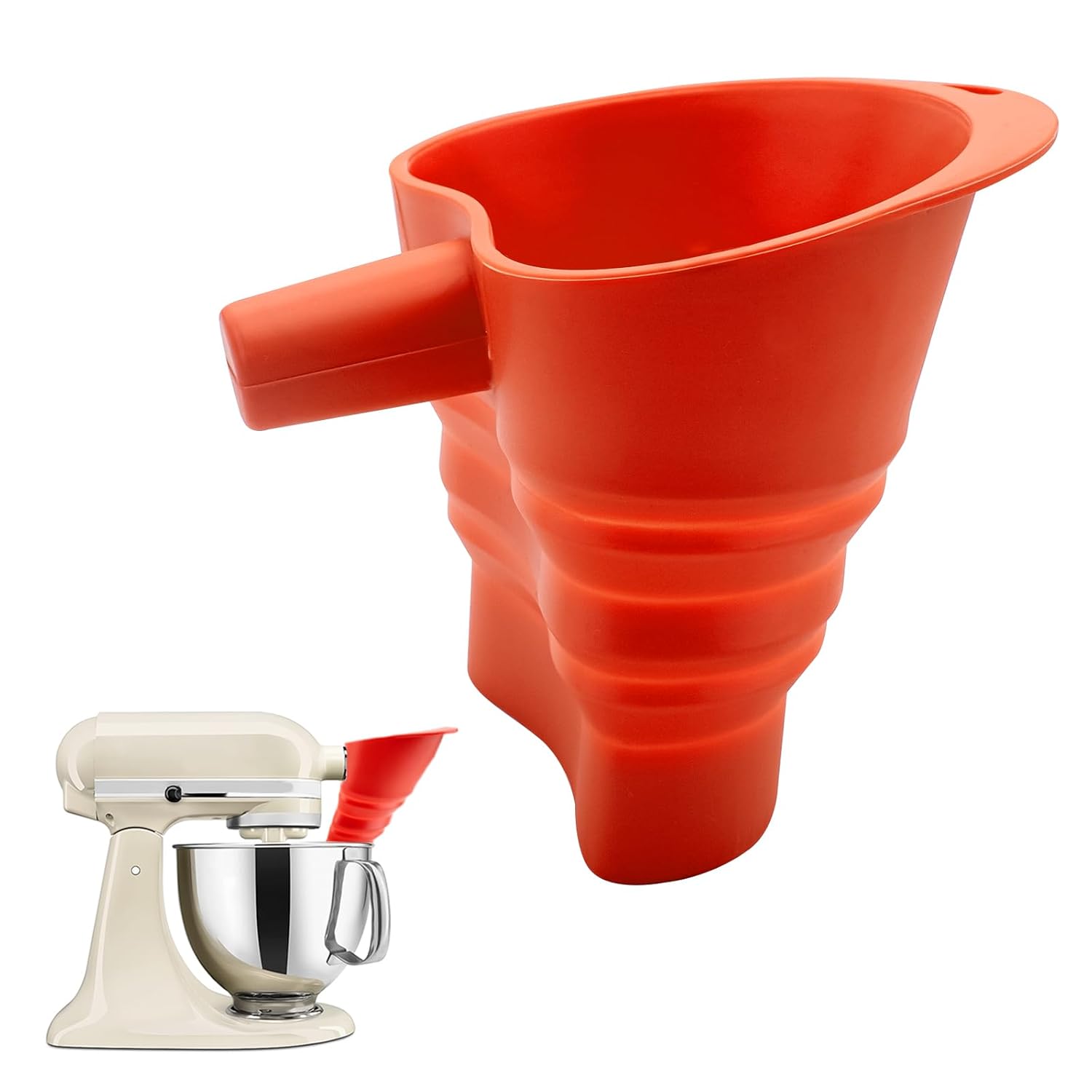 Kitchen Baking Aid - Food Grade BPA-Free Silicone Flour Funnel