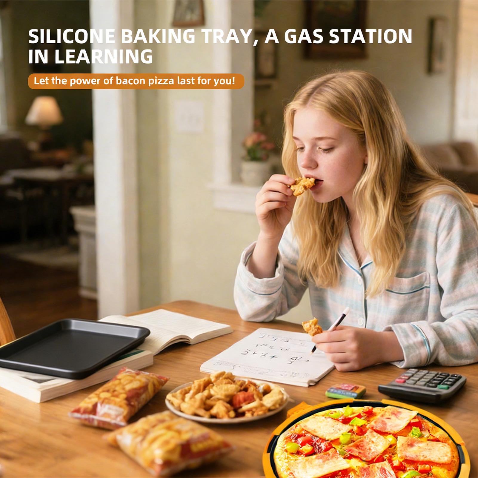 Kitchen Baking Pan - Microwave Grill Pan Quick-Heat Pizza Tray