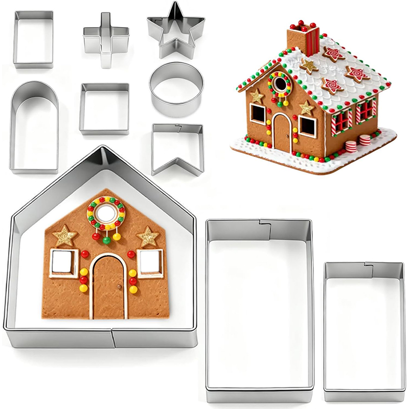 Cookie Cutter Set - 10Pcs Gingerbread House Cookie Cutters Set