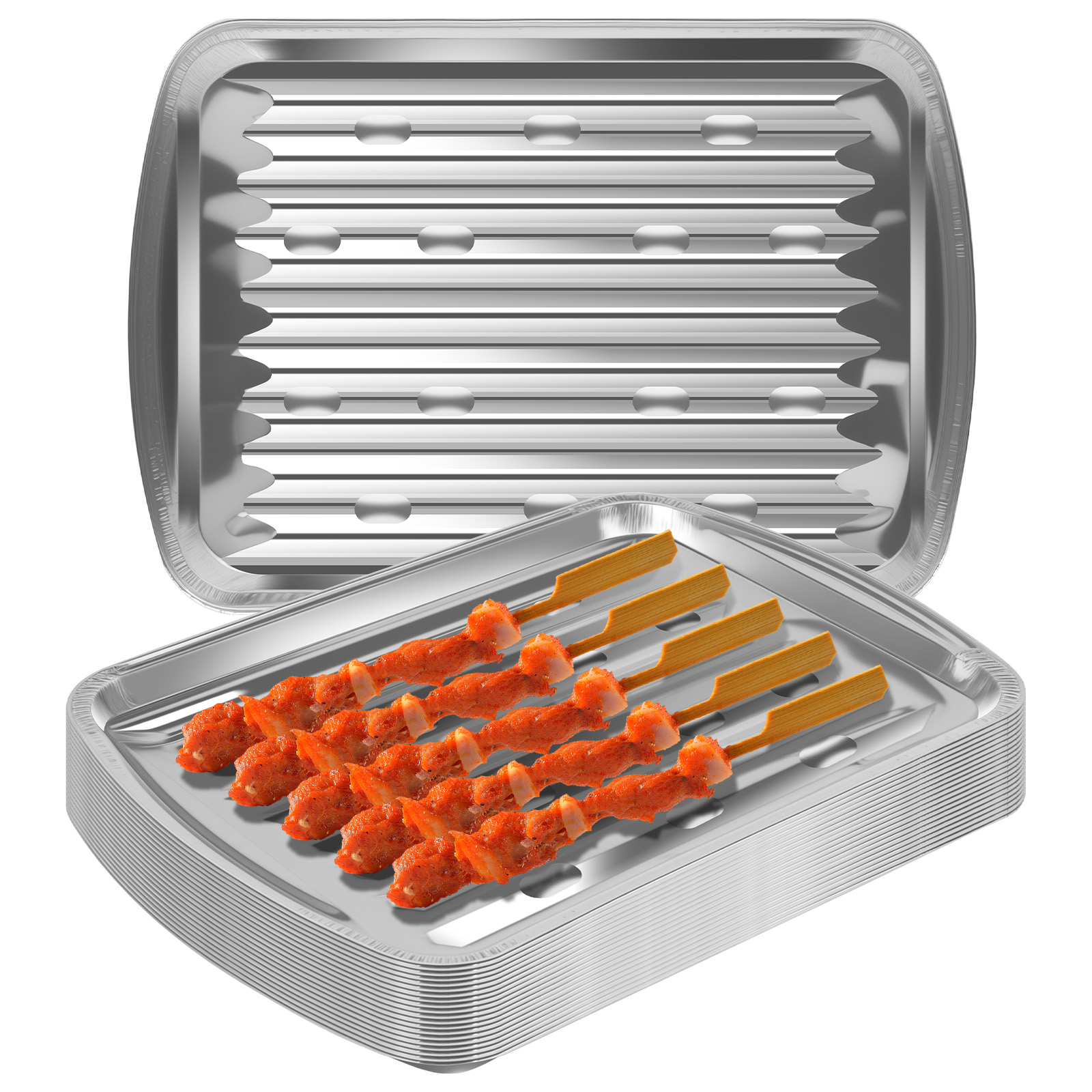 Kitchen Baking Pan - Aluminum Foil Trays Non-Stick Baking Pans