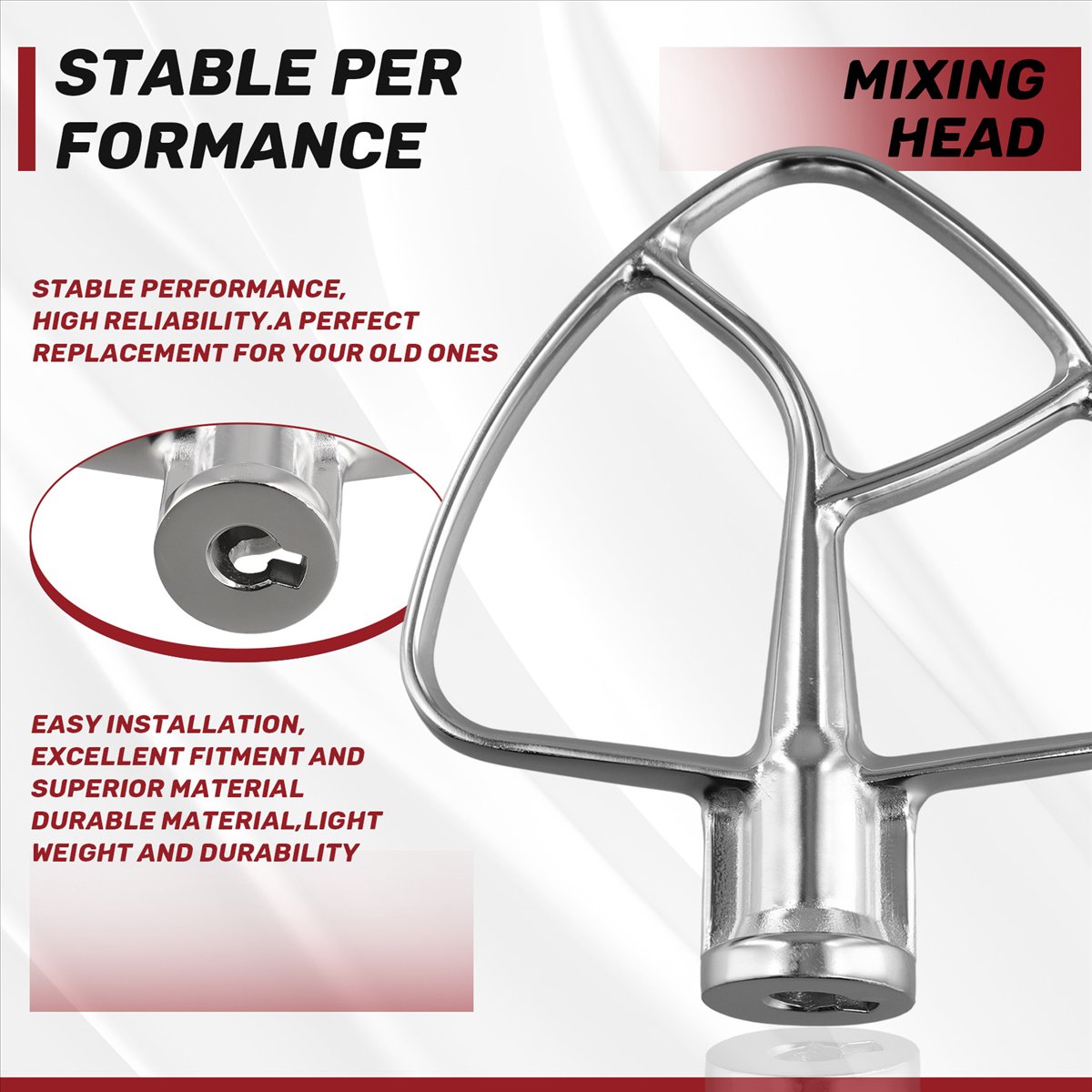 Kitchen Baking Aid - Hot A60T Stainless Steel Flat Beater