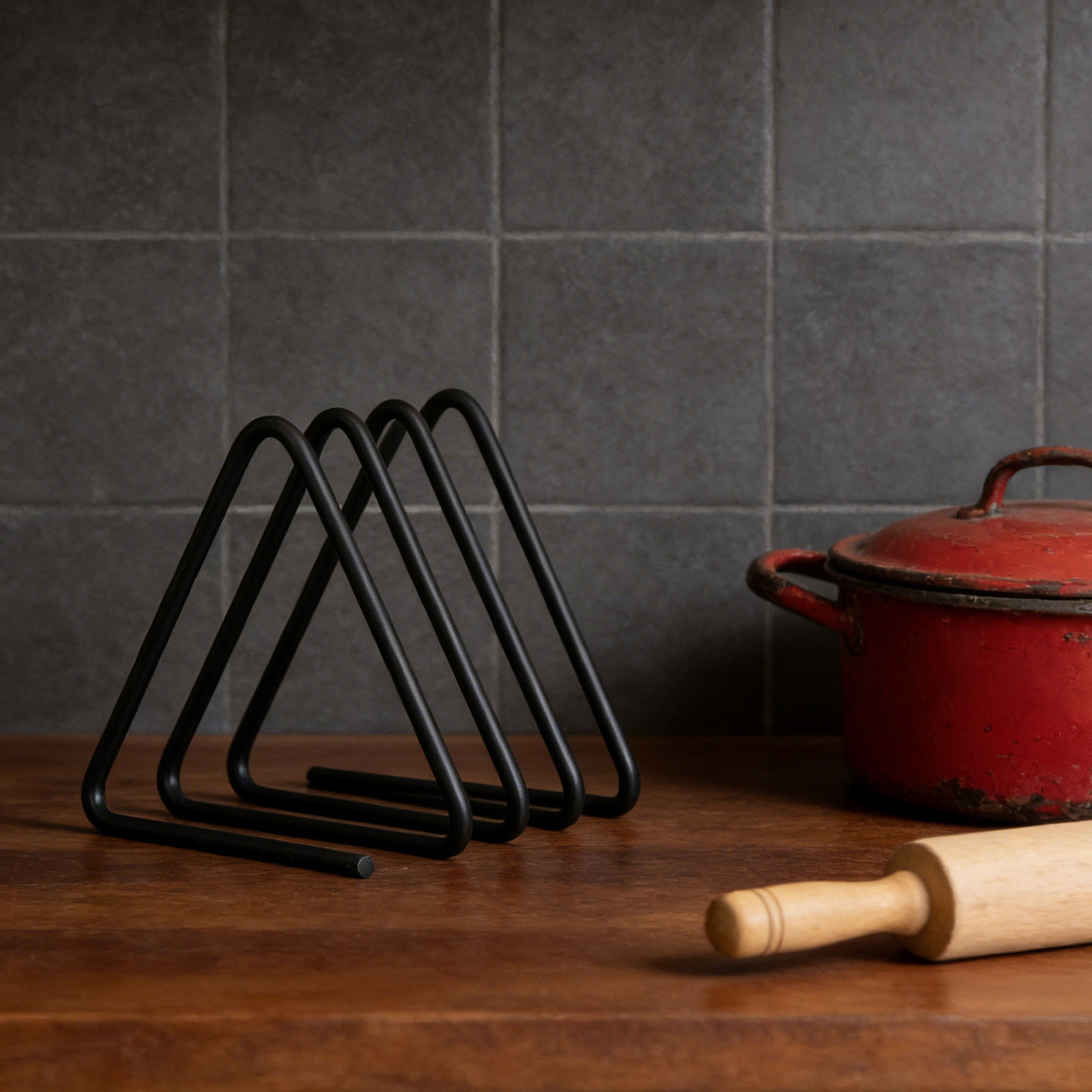 Kitchen Baking Sheet Organizer - Triangle Cutting Board Holder Space-Saving Vertical