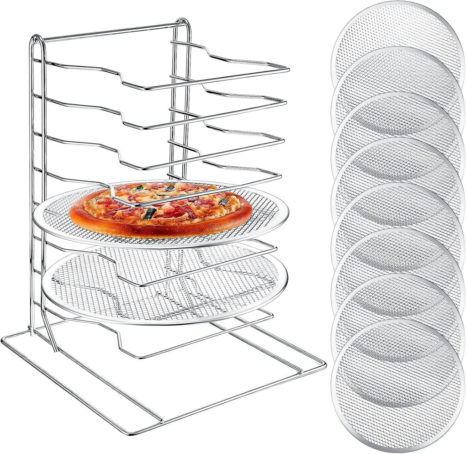 Pizza Rack 8 Tiered Stand With - Kitchen Baking Set review and price