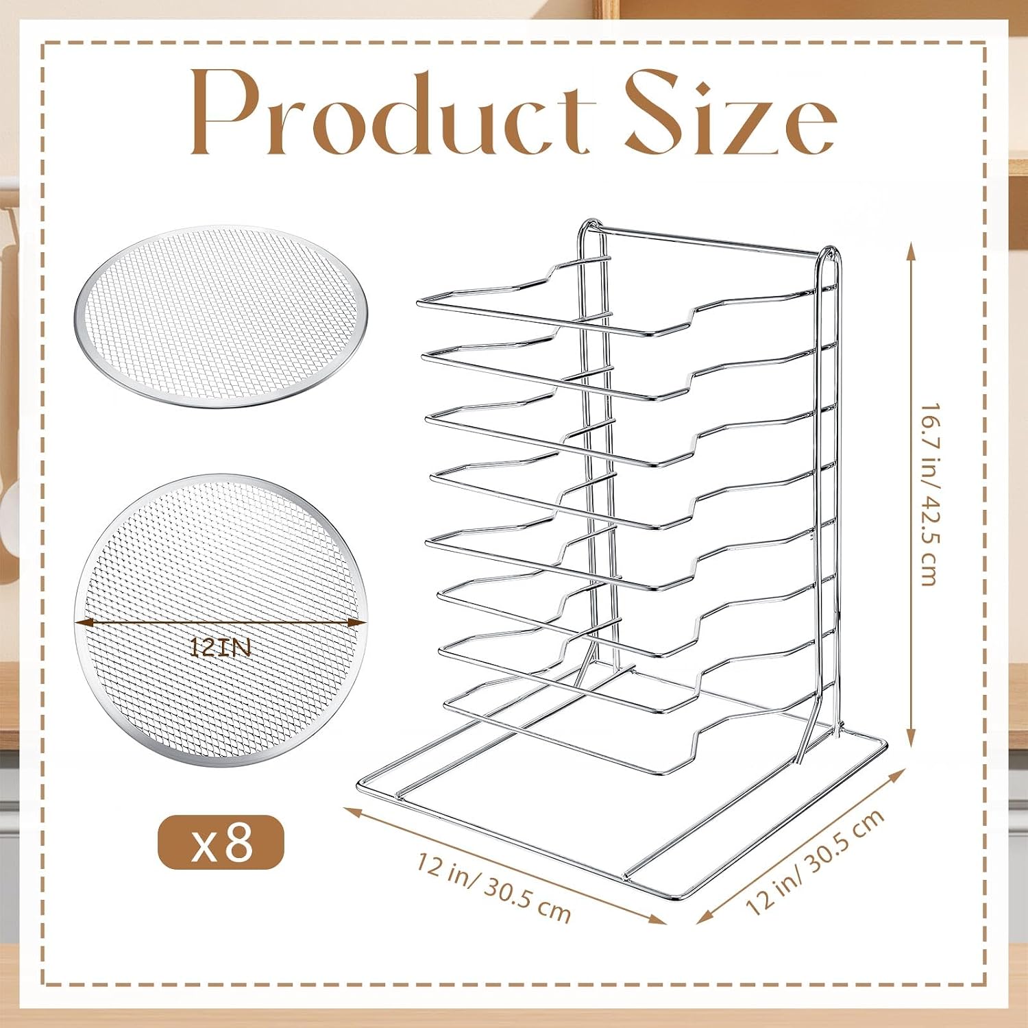 Pizza Rack 8 Tiered Stand With - Kitchen Baking Set review and price