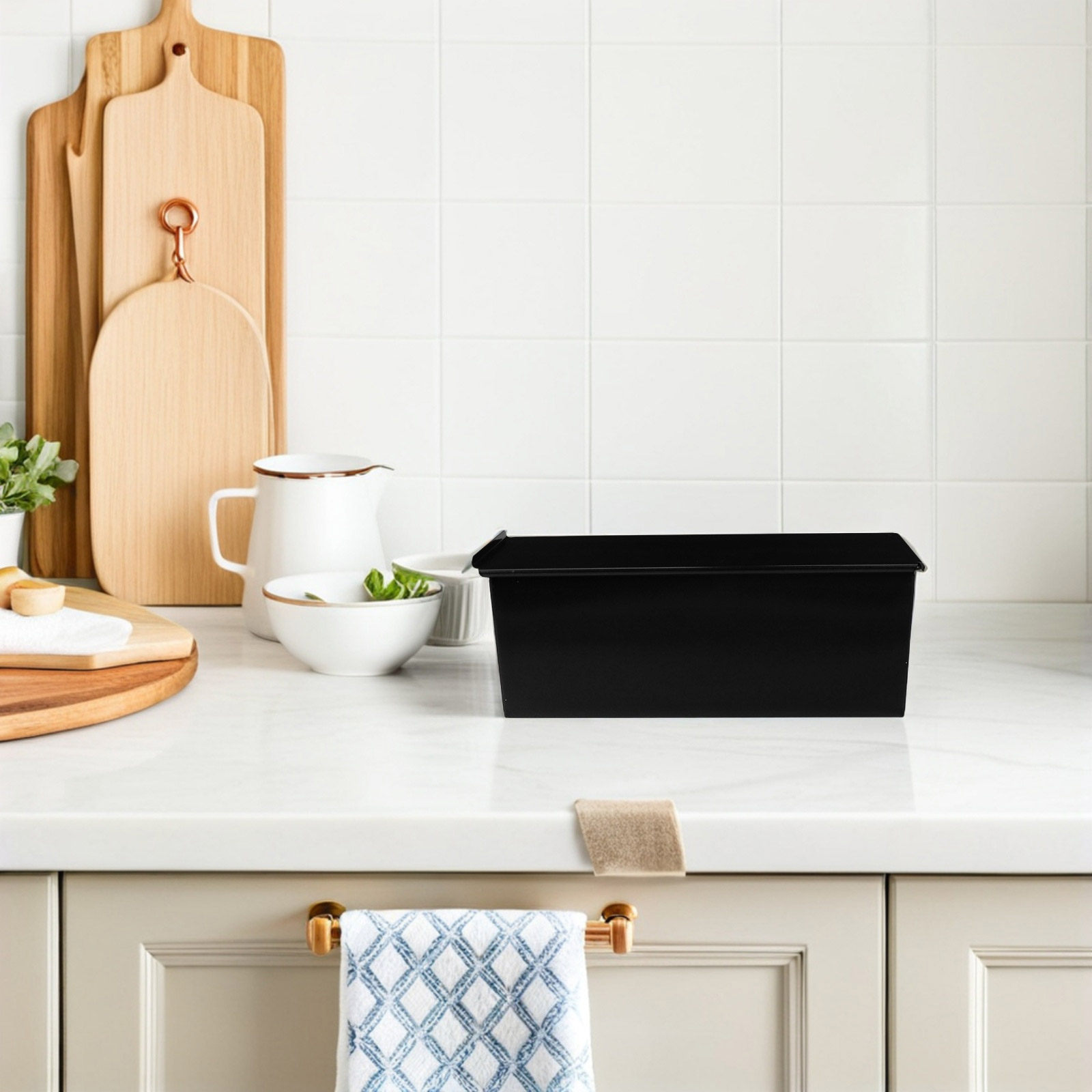 1Pcs Black Loaf Pan with Lid N - Kitchen Baking Pan review and price