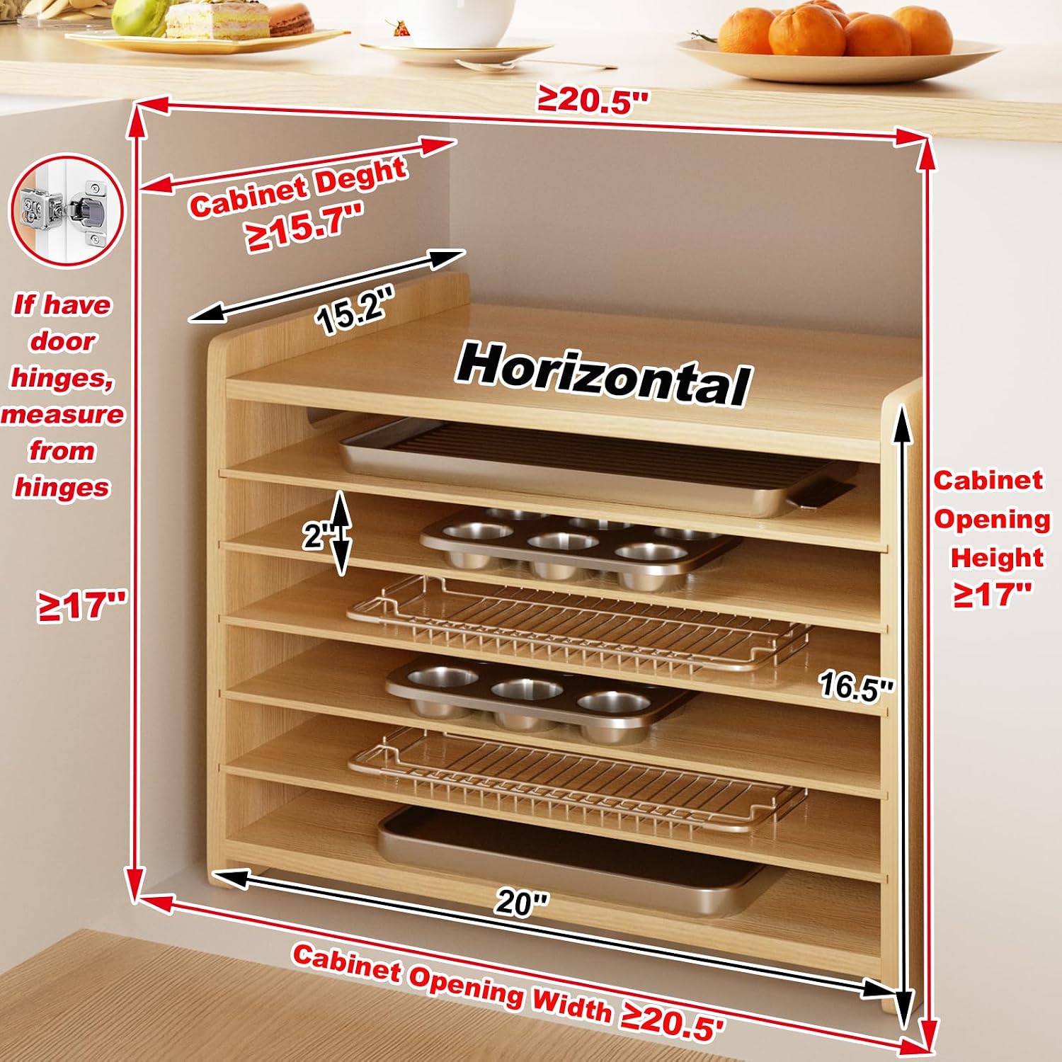 Wooden Bakeware Tray Divider O - Kitchen Baking Sheet Organizer review and price