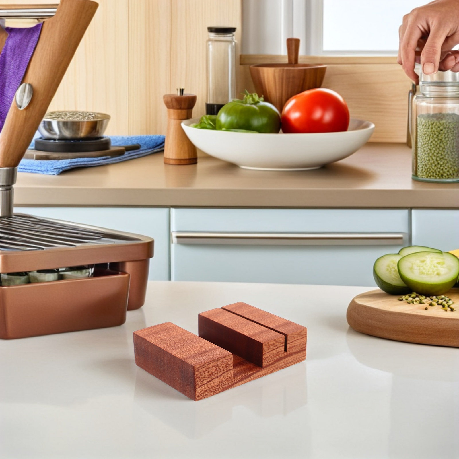 Wooden Pot Lid Holder Freestan - Kitchen Baking Sheet Organizer review and price