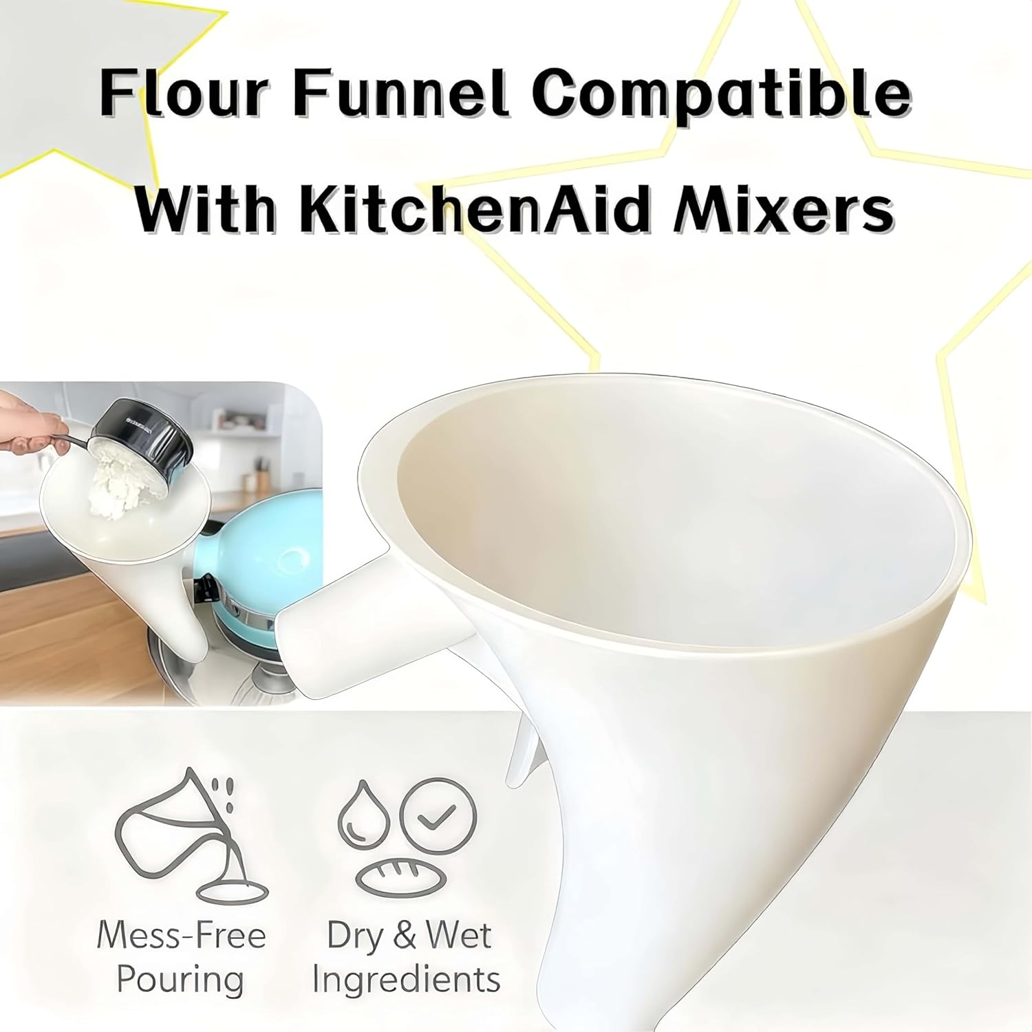 Flour Funne Mixer for Kitchen  - Kitchen Baking Aid review and price