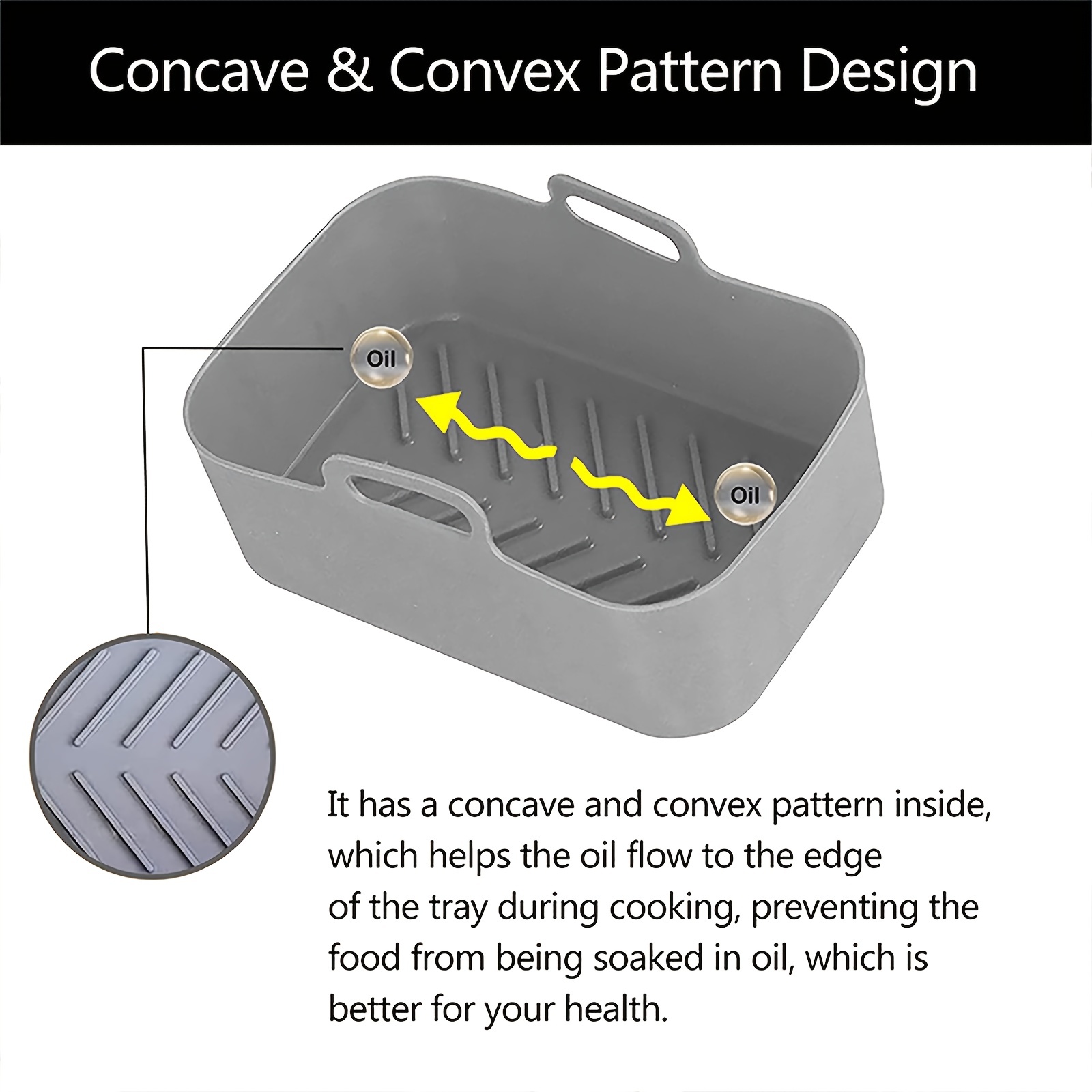 1/2Pcs Air Fryer Silicone Tray - Kitchen Baking Pan review and price
