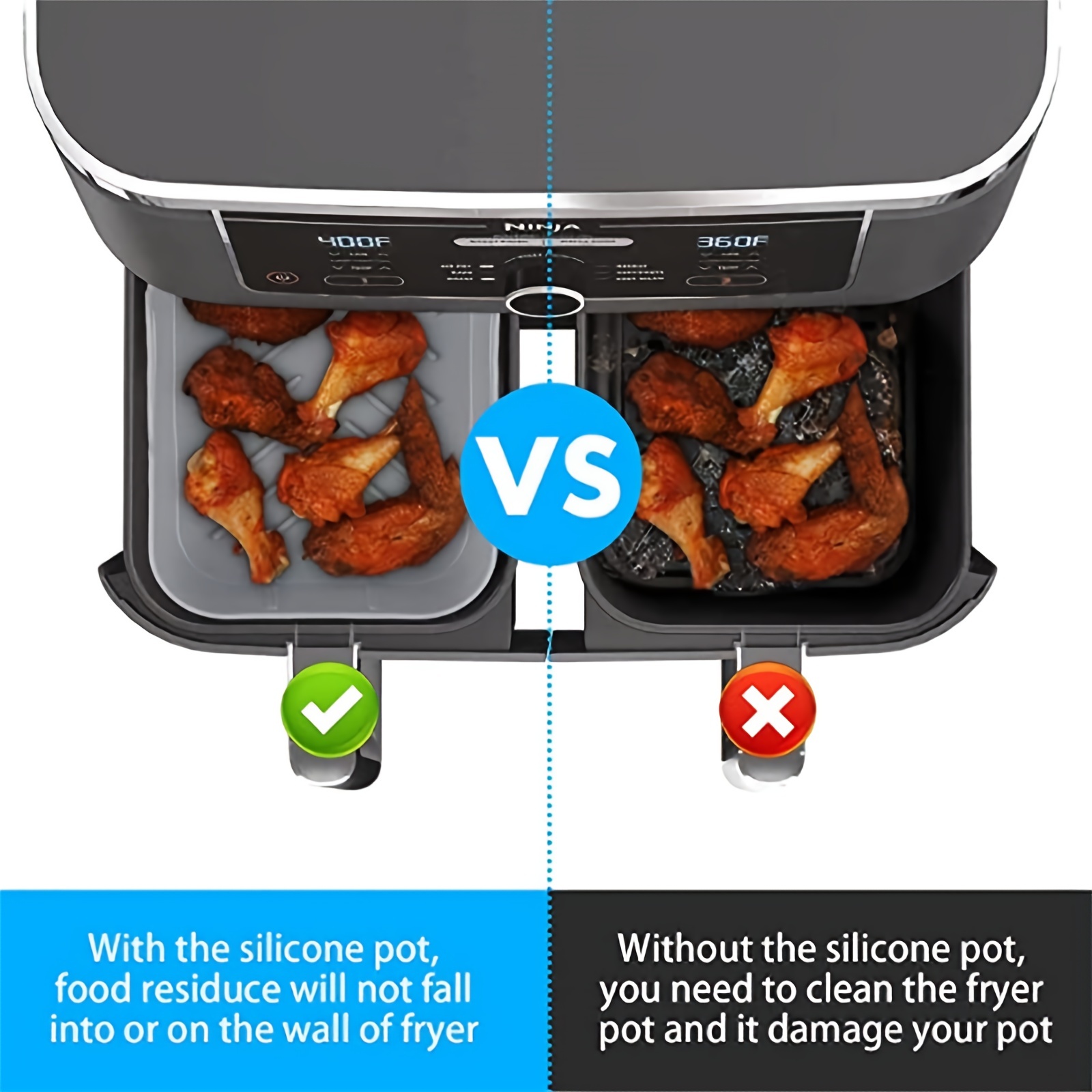 1/2Pcs Air Fryer Silicone Tray - Kitchen Baking Pan review and price
