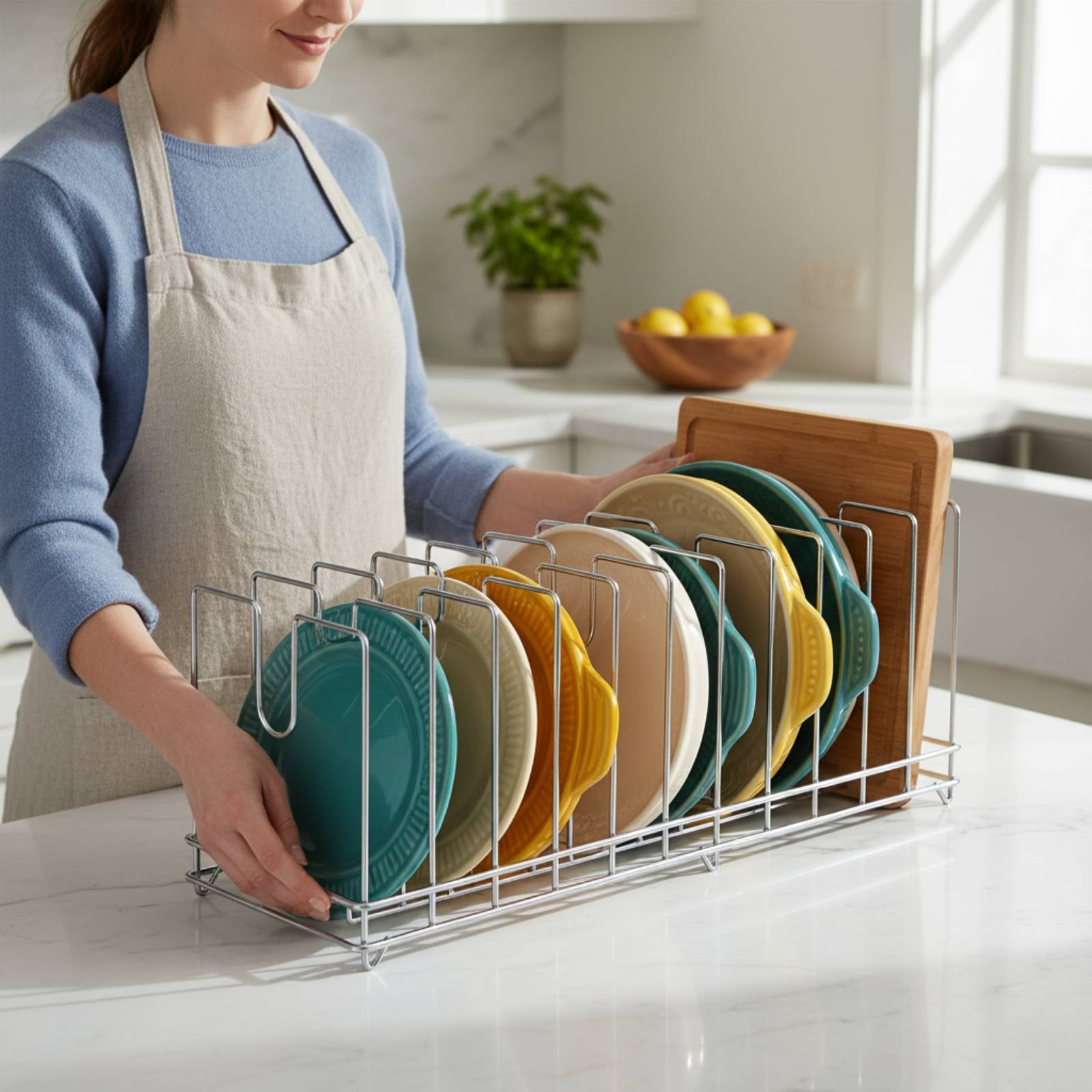 Pizza Pan Rack Space Saving Ba - Kitchen Baking Tray Rack review and price