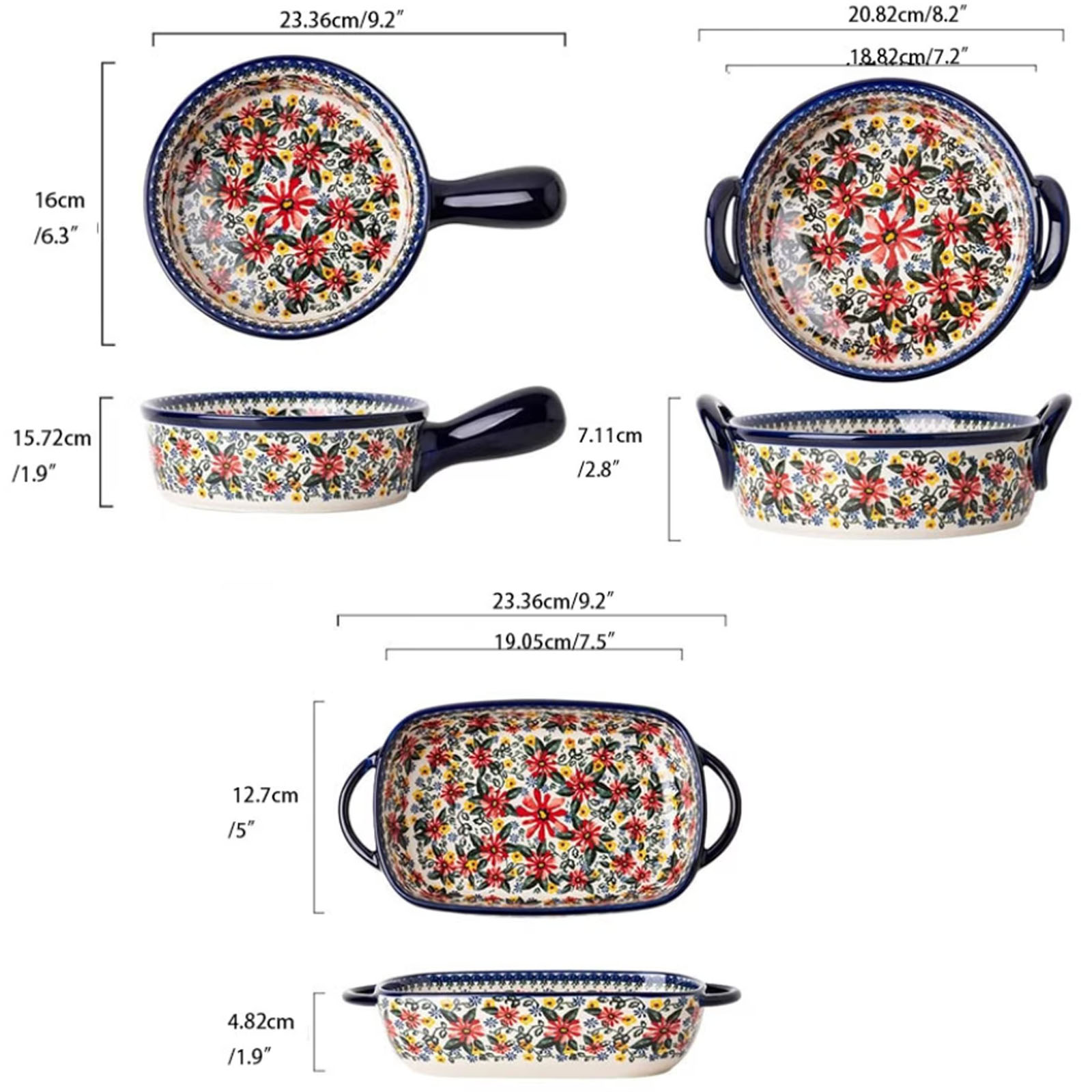 1pc, Floral Ceramic Baking Tra - Kitchen Baking Must Haves review and price