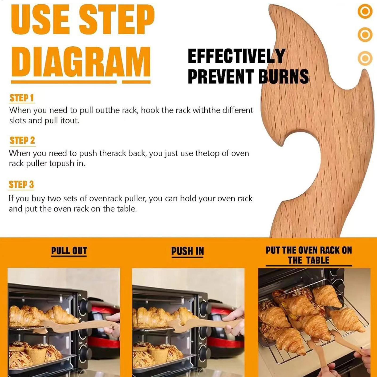 Oven Rack Puller Tool Wooden L - Cool Kitchen Baking Gadgets review and price