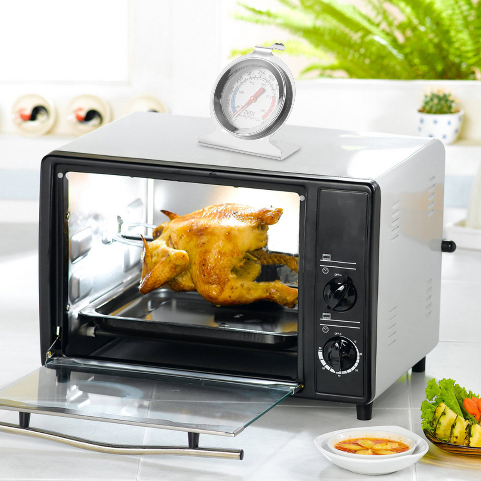 2Pcs Stainless Steel Oven Ther - Kitchen Baking Cooking review and price
